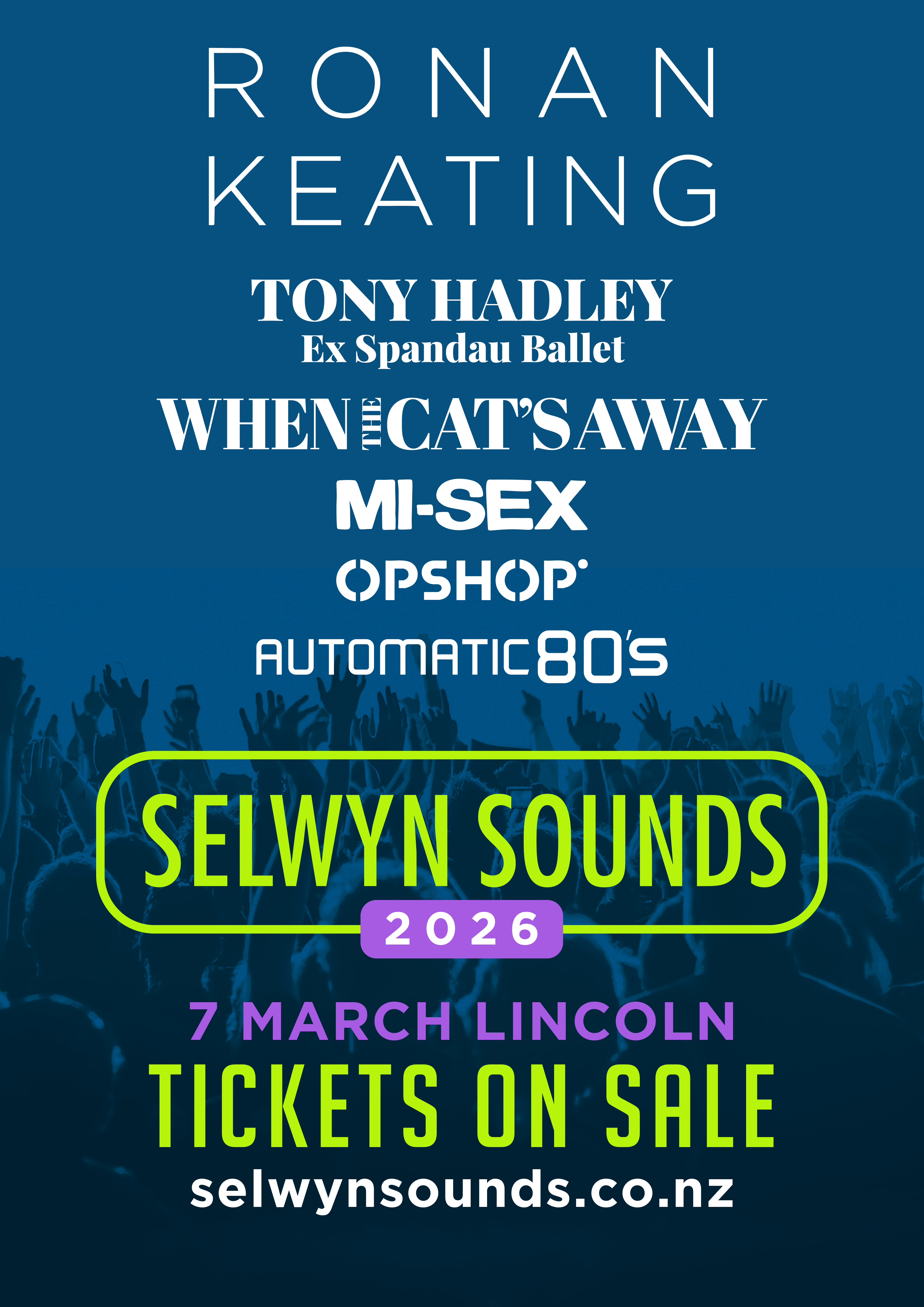 Selwyn Sounds 2026 official poster with lineup